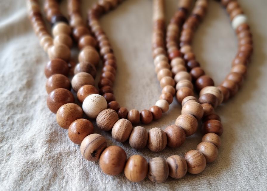 Boho Holzperlen Layering-Ketten